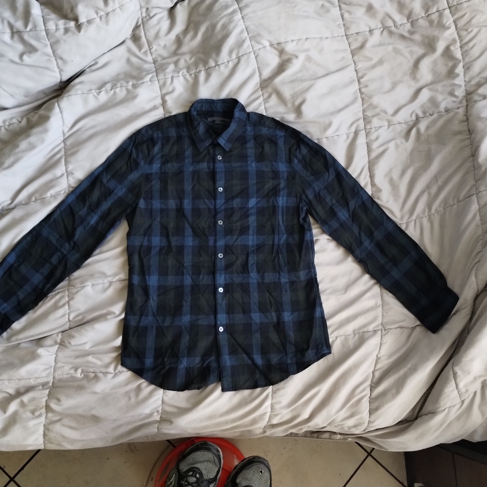 John Varvatos SMALL button up dark plaid